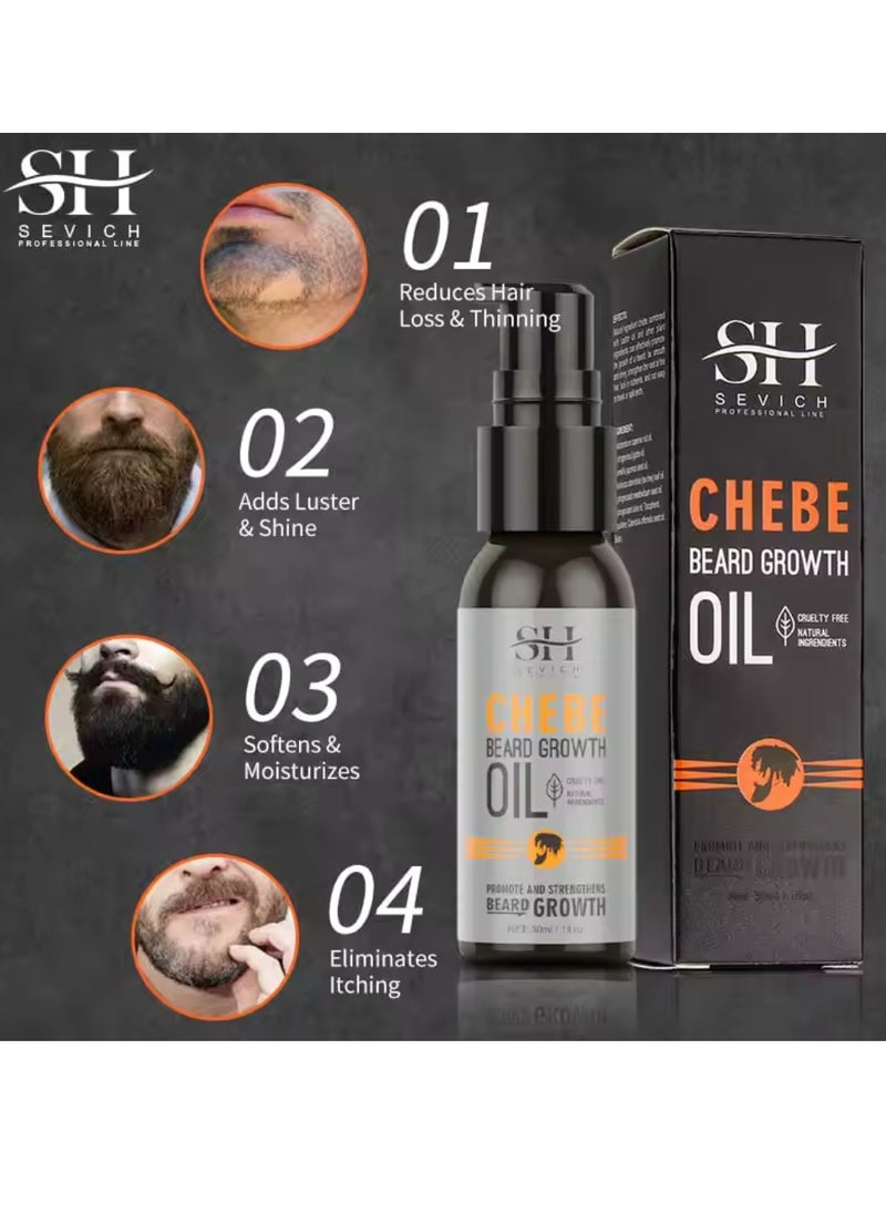 Sevich Chebe Beard Growth Oil Natural Chebe Beard Oil African Chebe Powder Serum Oil Beard Loss Treatments Repair Damaged Beard Moisturize Beard Hair Regrowth Treatments Beard Hair Growth Oil 30ml  - Image 4