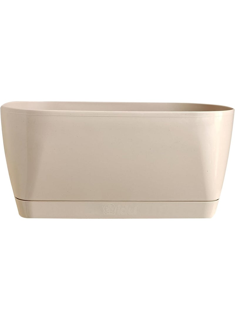 Idel Rectangular Bio-Compost living Flowerbox+s 30cm – Decorative Biodegradable Planter with Modern Geometric Design for Balcony, Windowsill & Garden - Made in Italy - by Idel - Image 1