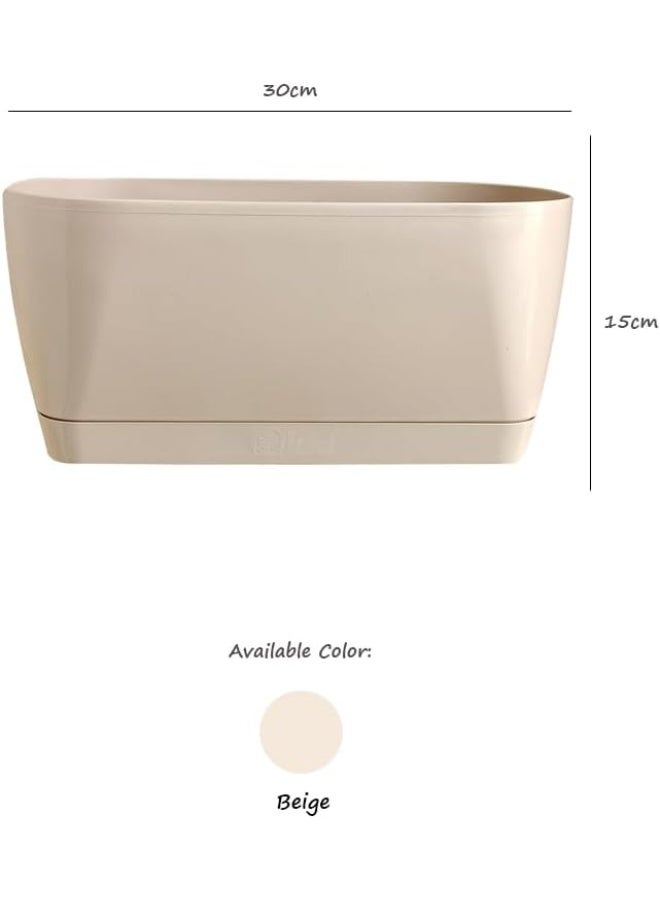 Idel Rectangular Bio-Compost living Flowerbox+s 30cm – Decorative Biodegradable Planter with Modern Geometric Design for Balcony, Windowsill & Garden - Made in Italy - by Idel - Image 3