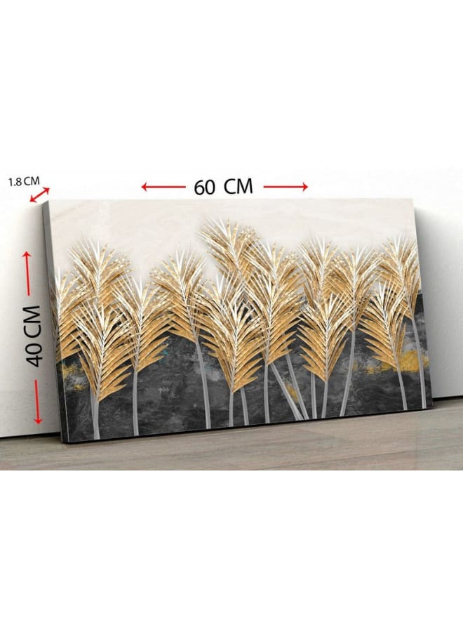 هوم جاليري لوحة فنية جدارية من القماش، صورة تجريدية مؤطرة لريش شجرة جميلة، 120×80 سم - Image 4