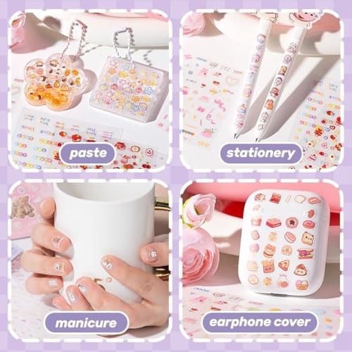 FunBlast Set of 3 Mini Sticker Books with Craft Tweezer - 72 Sheets/4320+ Stickers, Kawaii Glitter Sticker Book for Nail Arts, Scrapbooking, Journaling, DIY Craft, Planner Decoration Stickers - Image 5