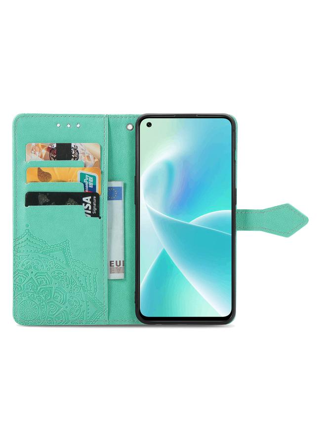 اس-توب جراب لهاتف OnePlus Nord 2T من الجلد بتصميم زهرة ماندالا منقوش أفقيًا - Image 3