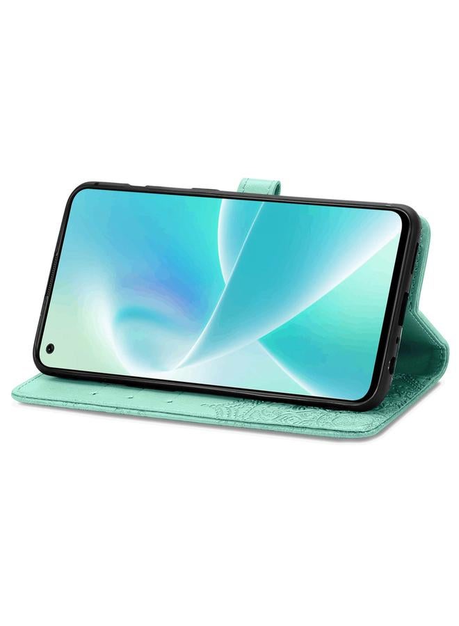 اس-توب جراب لهاتف OnePlus Nord 2T من الجلد بتصميم زهرة ماندالا منقوش أفقيًا - Image 4