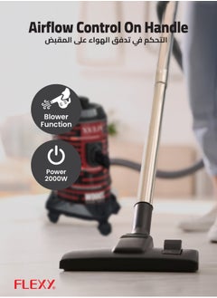 Flexy Flexy Vacuum Cleaner 2000W with Copper Motor, Turbo Power, Low Noise, 21L Capacity, Air Blowing, Dust Indicator, Compact Design, Convenient Accessories, 2-Year Warranty.  - Image 3