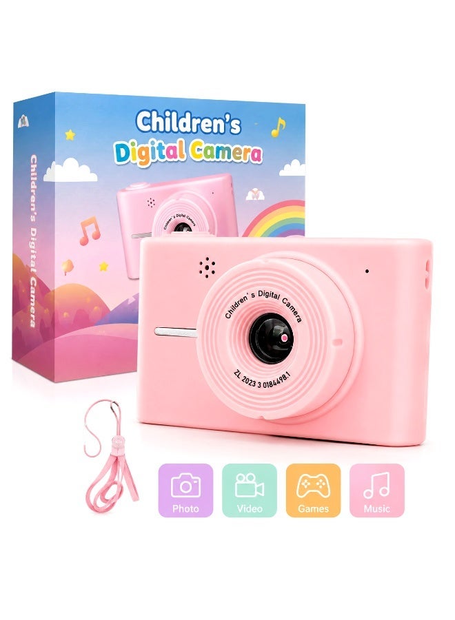 Children's Digital Camera 40MP 1080P Kids Video Recorder with 8x Zoom, Pink - Image 1