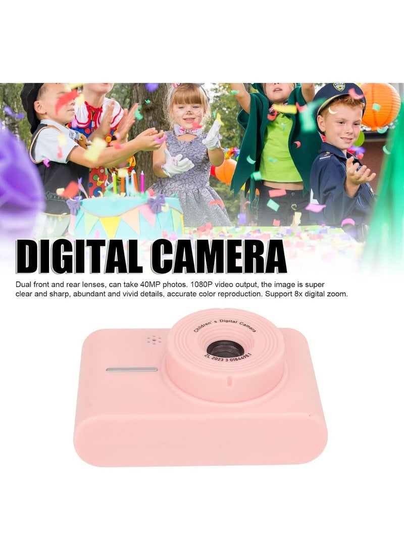 Children's Digital Camera 40MP 1080P Kids Video Recorder with 8x Zoom, Pink - Image 2