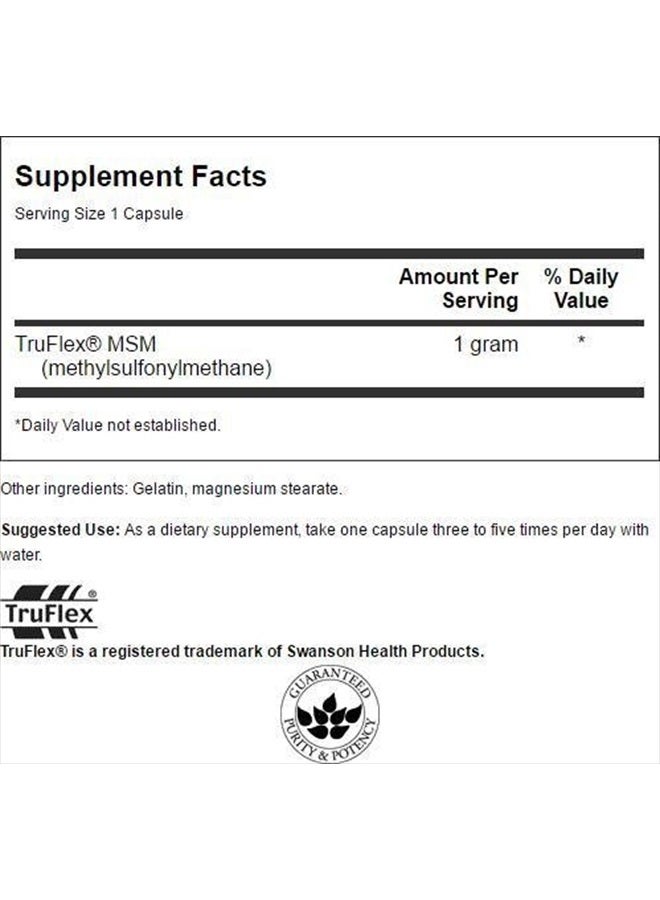 SWANSON Msm 1000 Milligrams 120 Capsules - Image 2