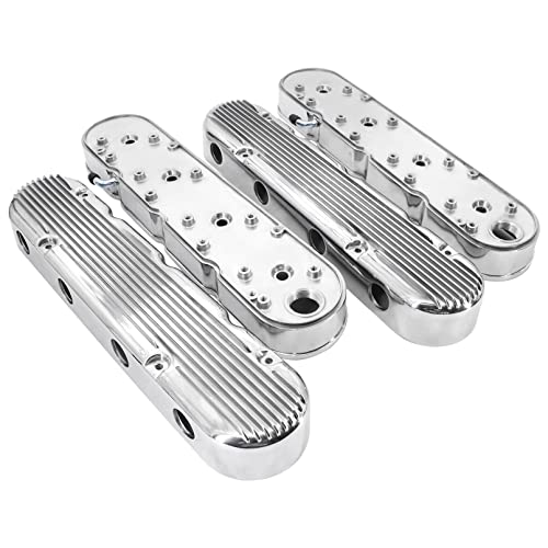 Tektall LS Finned Cast Aluminum Valve Covers with Coil Mounts and Covers Compatible with Che-vy Small Block SB V8 293 325 376 427 LS1 LS2 LS3 LS6 LS7, Silver - Image 5