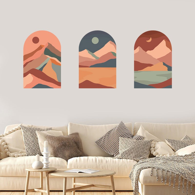 1 Set Mountain Wall Stickers Bohemian Style Wall Decals Sun Wall Sticker Wall Decals - Image 5
