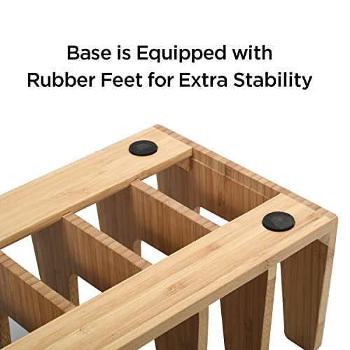 MobileVision Bamboo Pot Lid Holder Organizer for Storage in Cabinets or Kitchen Countertops and Cupboards - Image 3