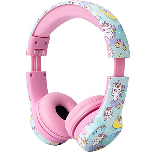 Snug Play+ Kids Headphones – Volume Limited 93dB for Safe Listening – Foldable, Durable Headphones for Toddlers, Boys & Girls – Tangle-Free Cord – Ideal for Travel, School, Tablets - Unicorns - Image 2