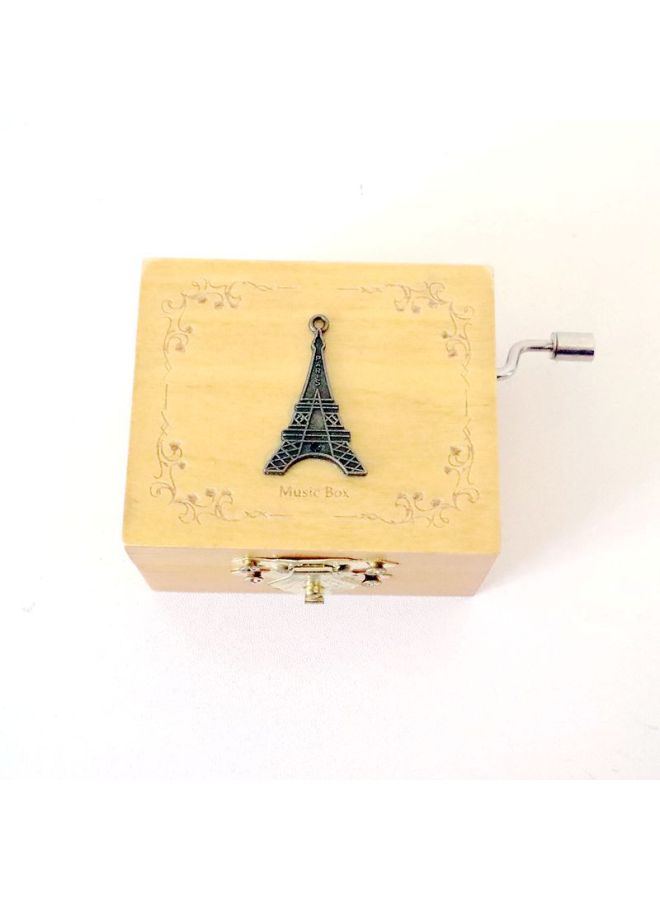 Vintage Small Patch Music Box Metal Wooden Hand Music Box Cute Gift Student Gift Wholesale-Color:Paris Tower  - Image 1