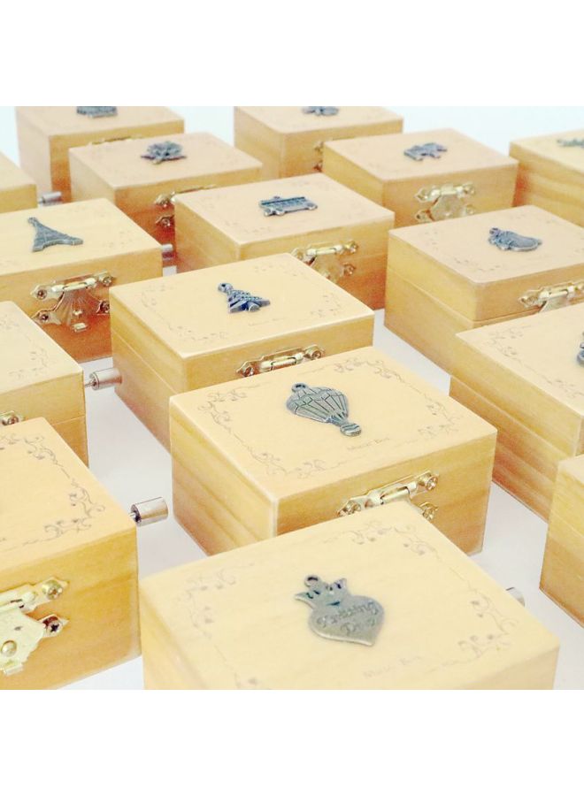 Vintage Small Patch Music Box Metal Wooden Hand Music Box Cute Gift Student Gift Wholesale-Color:Paris Tower  - Image 2