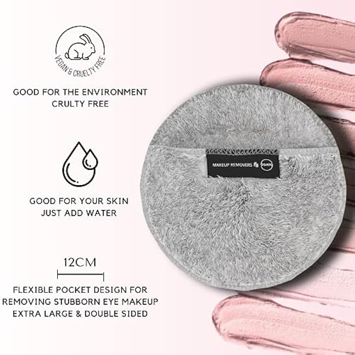 Ogato Reusable Makeup Remover Pads -6pc Reusable Makeup Remover Cloths - Reusable Face Pads, Makeup Eraser for All Skin Types - Washable Microfiber Makeup Remover Face Cloths - With Free Laundry Bag - Image 5