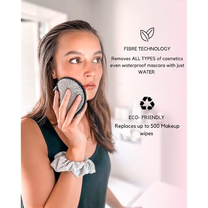 Ogato Reusable Makeup Remover Pads -6pc Reusable Makeup Remover Cloths - Reusable Face Pads, Makeup Eraser for All Skin Types - Washable Microfiber Makeup Remover Face Cloths - With Free Laundry Bag - Image 2