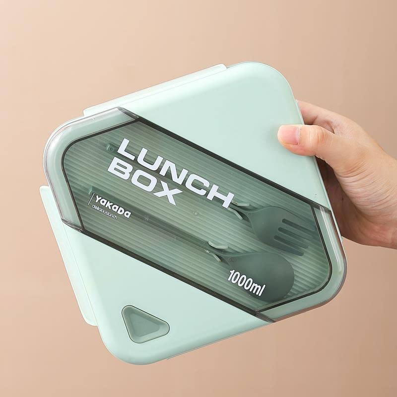 Kuber Industries Kuber Industries Insulated Lunch Box For Kids & Adults|Premium Food-Grade PP Plastic|Leakproof & Spill Proof|Dishwasher & Microwave Safe Lunch Box|1000 ML|HX0044281|Green  - Image 1