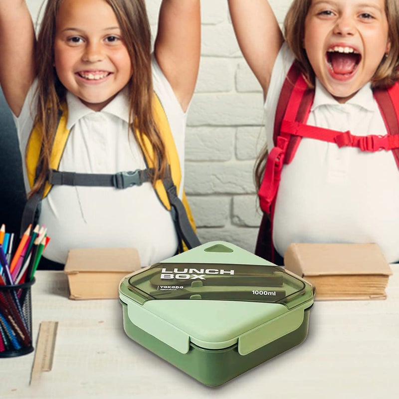 Kuber Industries Kuber Industries Insulated Lunch Box For Kids & Adults|Premium Food-Grade PP Plastic|Leakproof & Spill Proof|Dishwasher & Microwave Safe Lunch Box|1000 ML|HX0044281|Green  - Image 2