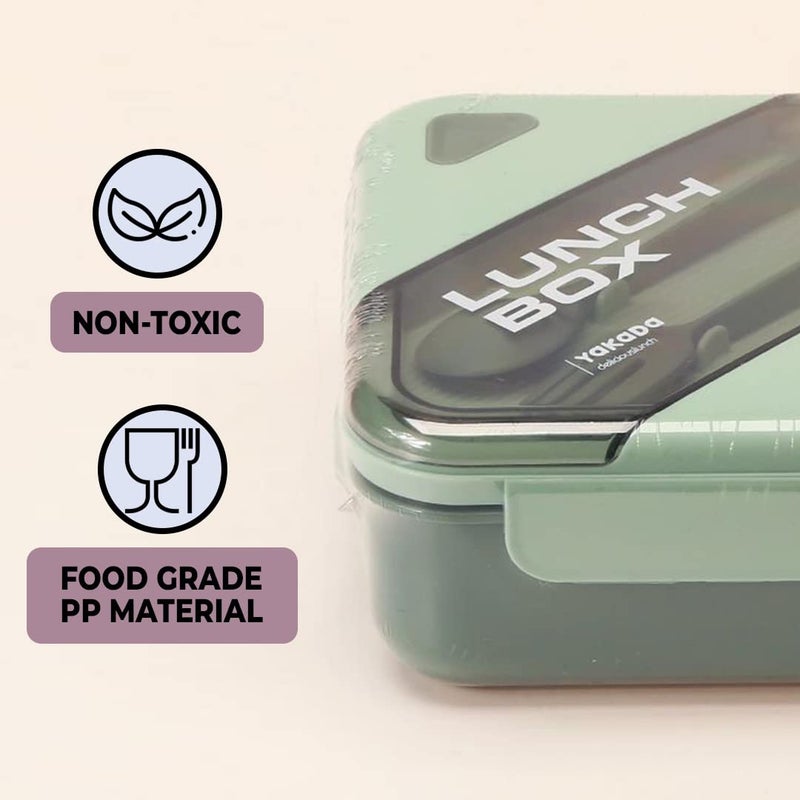Kuber Industries Kuber Industries Insulated Lunch Box For Kids & Adults|Premium Food-Grade PP Plastic|Leakproof & Spill Proof|Dishwasher & Microwave Safe Lunch Box|1000 ML|HX0044281|Green  - Image 5