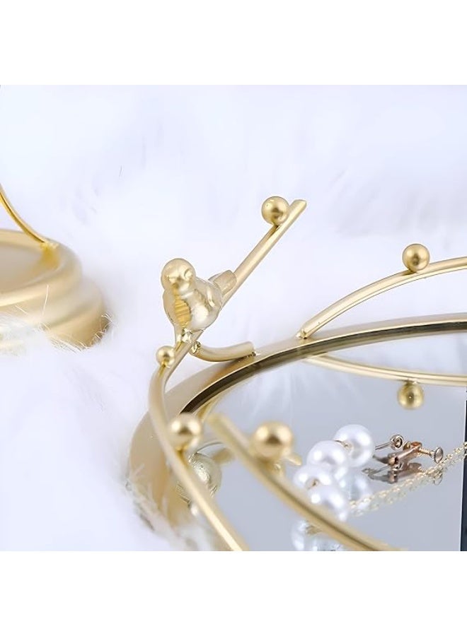 NAMA Metal Tray - Elegant decorative serving tray with a stunning golden mirror finish and exquisite bird design, ideal for daily use, perfect 29 cm size to enhance home style and versatile décor - Image 2