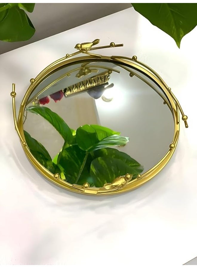 NAMA Metal Tray - Elegant decorative serving tray with a stunning golden mirror finish and exquisite bird design, ideal for daily use, perfect 29 cm size to enhance home style and versatile décor - Image 3