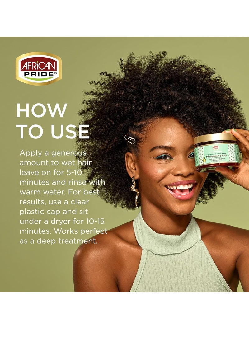 African Pride African Pride Feel It Formula Hair Strengthening Mask Treatment with Peppermint, Rosemary & Sage, For All Hair Types - Aids Hair Growth, Nourishes Split Ends & Dry Scalp, 12oz (Pack of 1)  - Image 3
