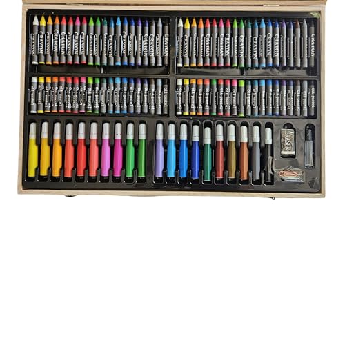 Kitchen Bloom Color Kit Art Set for Kids, 145 Pieces Drawing Kit with Colour Pencils, Oil Pastels, Paint Brushes, Water Colours, Marker Pens, Color Set for Kids (Wooden (180 pcs)) - Image 4