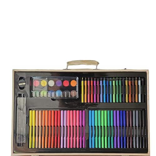 Kitchen Bloom Color Kit Art Set for Kids, 145 Pieces Drawing Kit with Colour Pencils, Oil Pastels, Paint Brushes, Water Colours, Marker Pens, Color Set for Kids (Wooden (180 pcs)) - Image 3