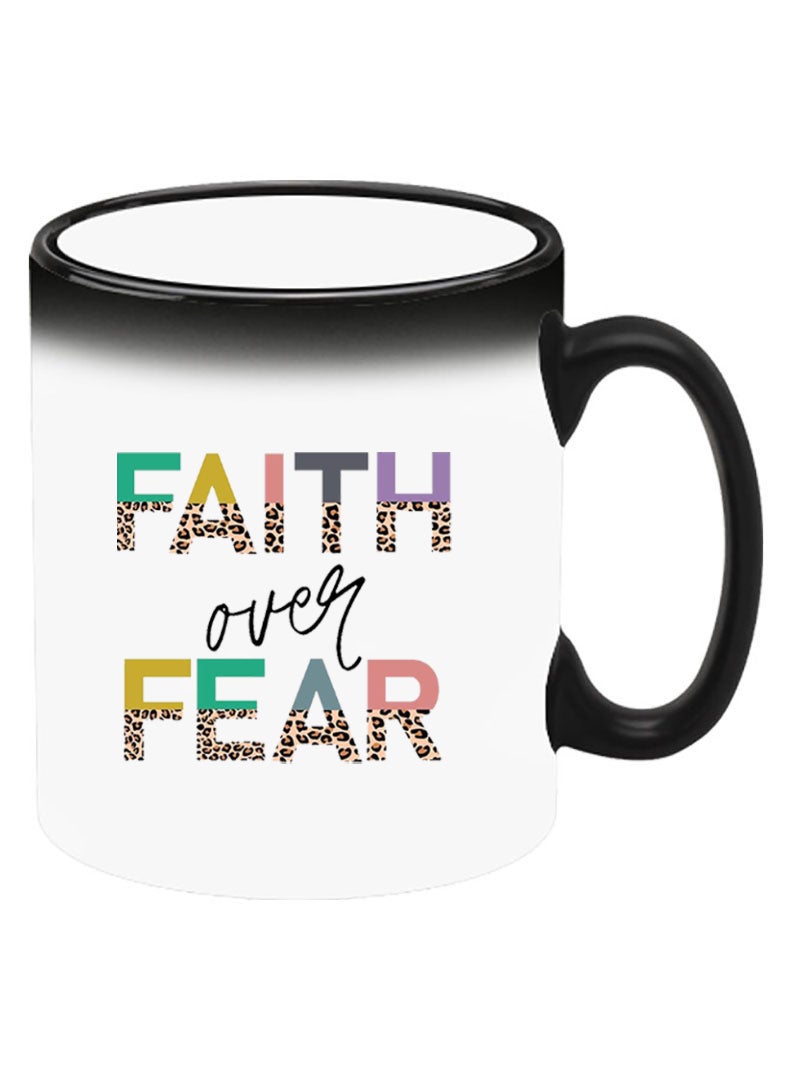 Theodor Color Changing Heat Sensitive Ceramic Mug, Image Revealed When HOT Liquid is Added! Faith over fear - Image 2