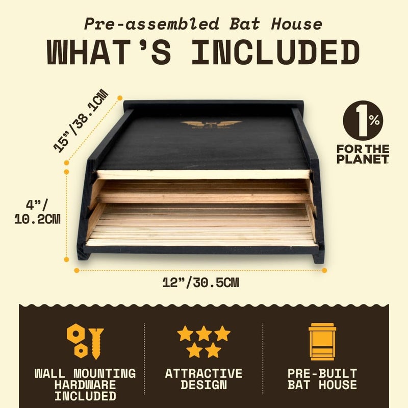 WildYard BIGBATBOX - Bat House for Outdoors - Clean Your Backyard from Mosquitoes - Wooden Bat House Kit - with Our Proven Bat Box Design, You are Almost Guaranteed to Attract Bats! - Image 4
