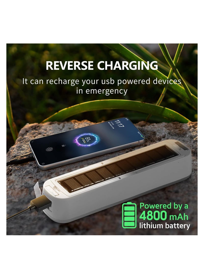 SOLARAE فانوس تخييم قابل لإعادة الشحن بالطاقة الشمسية، امتصاص مغناطيسي، بنك طاقة 4800 مللي أمبير، 1500 لومن، 4 أوضاع إضاءة فانوس LED للسيارة، المنزل، انقطاع التيار الكهربائي، التنزه، الصيد، العواصف، الرحلات، الطوارئ (أبيض × 1 قطعة) - Image 3