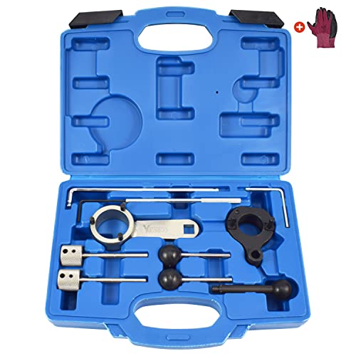 Yuesstloo Camshaft Timing Belt Tool Kit, Compatible with VW Audi Tiguan SEAT Skoda 1.6 2.0 TDI Diesel Engine, Replace T10264 T10265 T10060A 3359 T10051 T10490, with Carrying Case & Gloves - Image 1