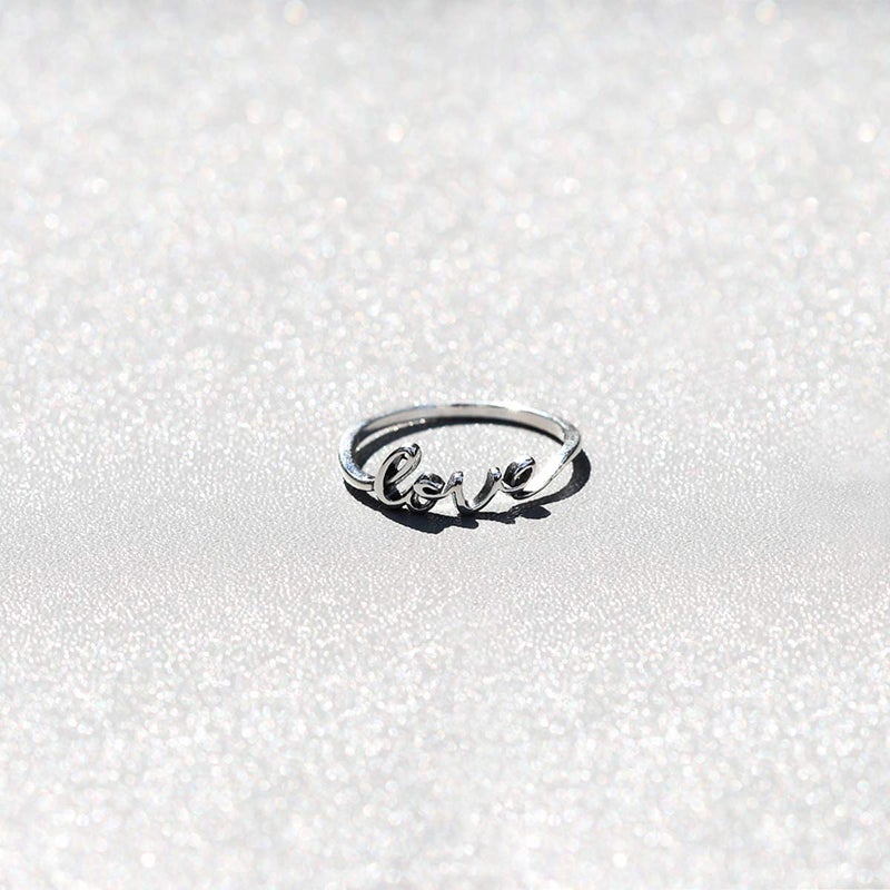 Boma Jewelry Sterling Silver Love Script Ring, Size 8 - Image 5