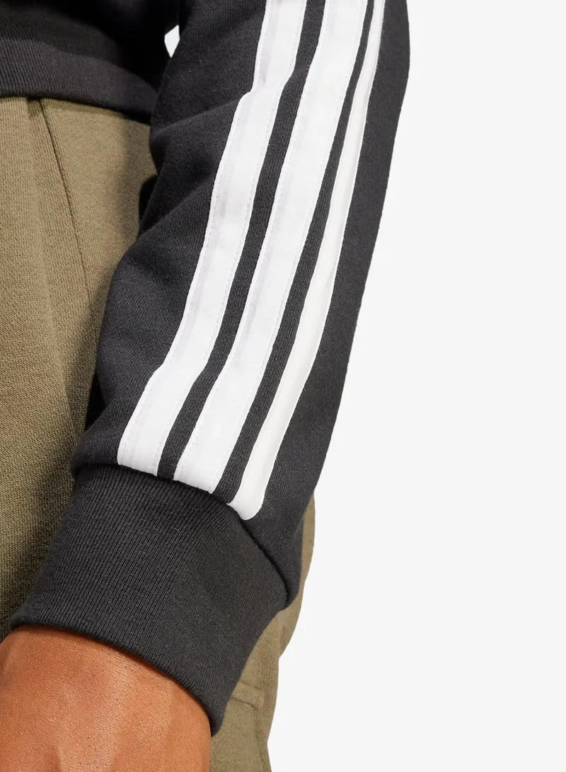 Adidas BLACK/WHITE 3-Stripes Essential French Terry Hoodie for Women | Best Price UAE
