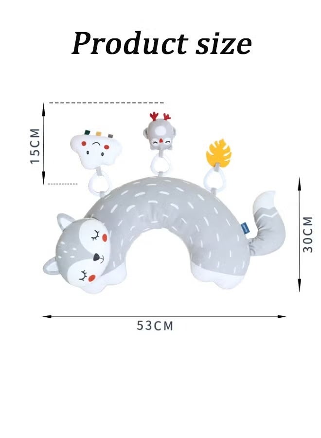 الدليبن وسادة زحف للأطفال، وسادة على شكل حرف U لتهدئة النوم، تدريب رفع رأس الطفل أثناء الاستلقاء على البطن، وسادة للاستلقاء على البطن، لعبة زحف حسية للأطفال الرضع، وسادة للاستلقاء على البطن بتصميم مريح لتسهيل تنمية مهارات الأبوة والأمومة. - Image 2