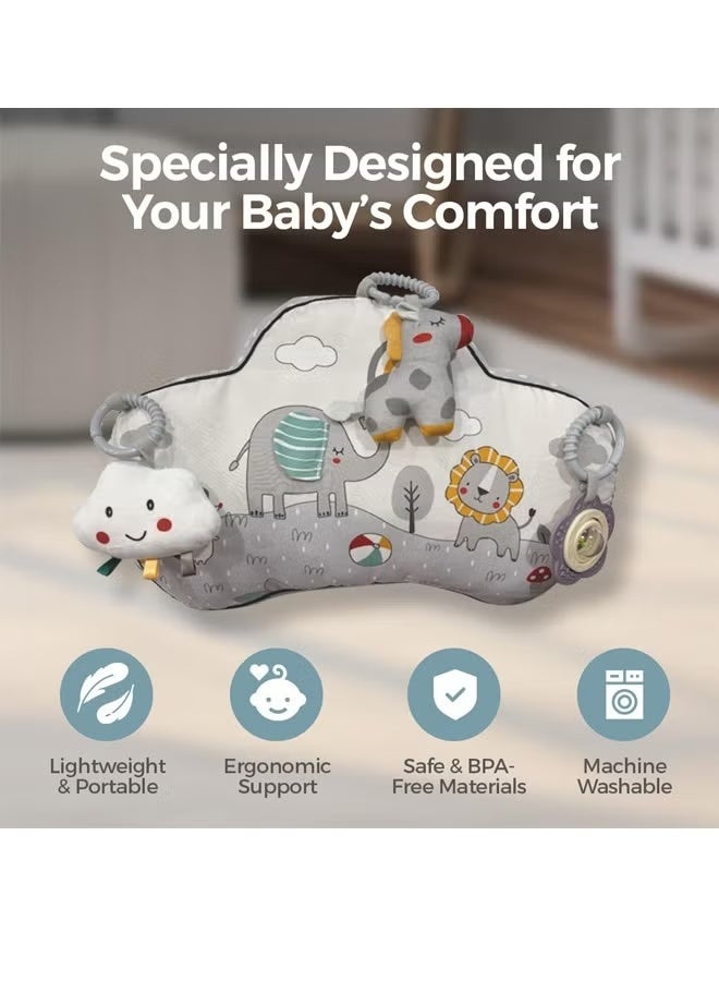 الدليبن وسادة زحف للأطفال، وسادة على شكل حرف U لتهدئة النوم، تدريب رفع رأس الطفل أثناء الاستلقاء على البطن، وسادة للاستلقاء على البطن، لعبة زحف حسية للأطفال الرضع، وسادة للاستلقاء على البطن بتصميم مريح لتسهيل تنمية مهارات الأبوة والأمومة. - Image 4