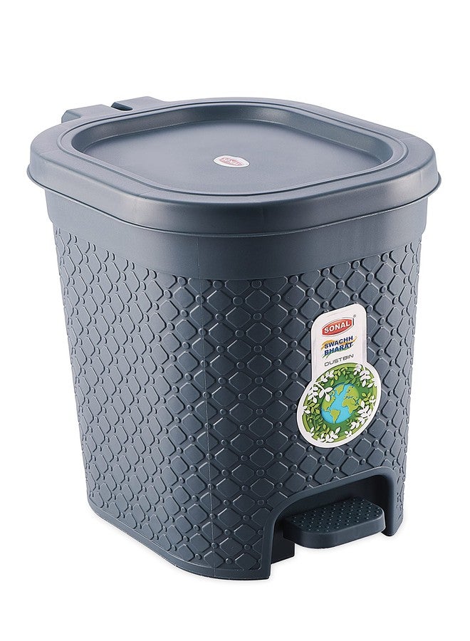 SONAL - FAB Small Size Pedal Bin - Capacity: 7 LTR, Size (24cmx16cmx26cm) - Plastic Dustbin (Grey) - Image 4
