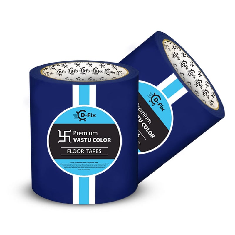 D-Fix ® 5 قطع شريط الأرضيات بألوان فاستو | عرض 4 بوصة، 25 متر لكل منها | أحمر، أصفر، أخضر، أزرق وأبيض | علاج فاستو دوتش، تصحيح فاستو للحمام، المرحاض، المدخل، المنزل والمكتب (عبوة 5 لفات) - Image 3