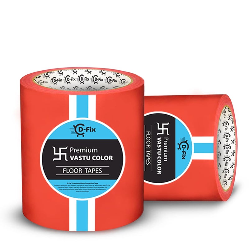 D-Fix ® 5 قطع شريط الأرضيات بألوان فاستو | عرض 4 بوصة، 25 متر لكل منها | أحمر، أصفر، أخضر، أزرق وأبيض | علاج فاستو دوتش، تصحيح فاستو للحمام، المرحاض، المدخل، المنزل والمكتب (عبوة 5 لفات) - Image 4