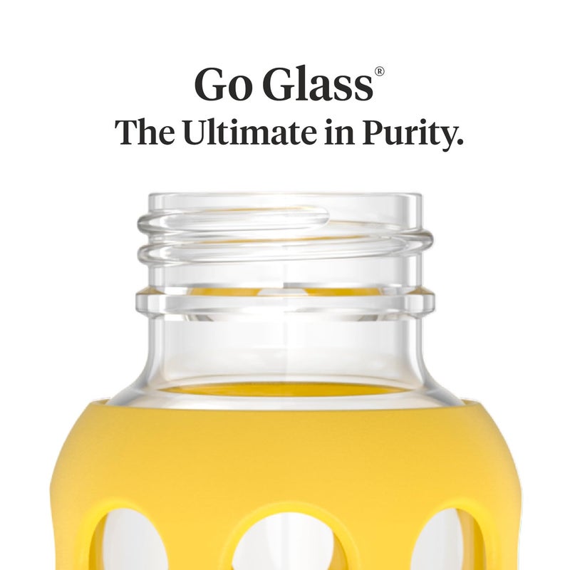 Lifefactory 9-Oz Glass Baby Bottle with Stage 2 Nipple and Protective Silicone Sleeve Mango - Image 3