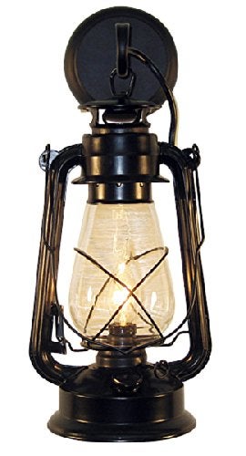 Muskoka Lifestyle Products Rustic Wall Sconce Lantern Farmhouse Wall Light Fixture with Glass Globe Electric Lantern Light Wall Sconce Black Finish