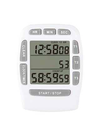Digital Kitchen Triple Timer, Count-down & Count-up Tracking, Loud Buzzer Reminder, Magnetic Timer with Big Digits and Back Stand for Cooking, Meeting, Classroom, Studying, Exercising (White) - pzsku/Z3885468BE781C83A7509Z/45/_/1717413001/71cce2c3-c962-4979-ad9e-2c398d0b2cf7