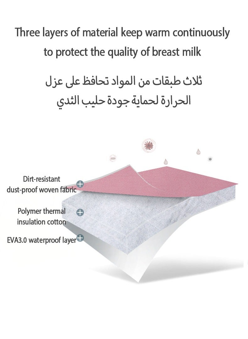 Jourvent Breast Pump Bag Dual-Layer Design Cooler Moistureproof Compartments Gray Portable Storage for Outdoor Work Daily Use and Breast Milk Preservation - Image 4