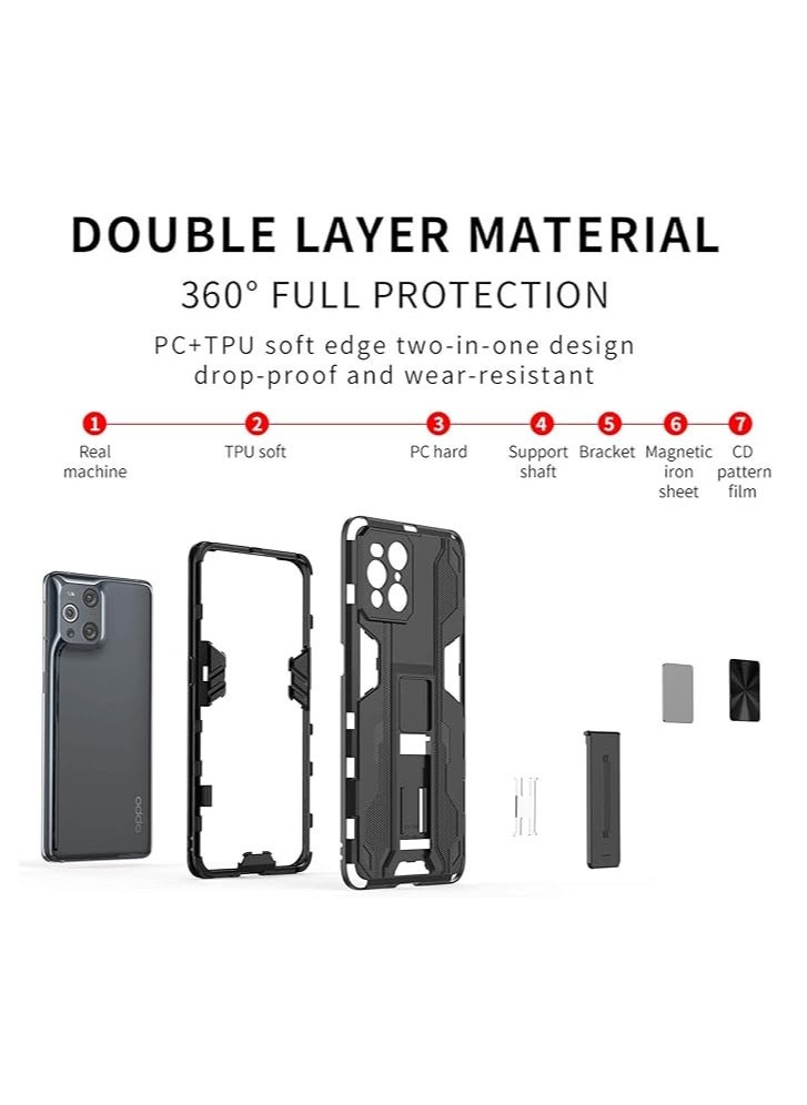 General - Case OPPO Find X3 Pro 5G, Shockproof 360 Degree Case with Support Case [Double Layer 2-in-1 Hard PC & Silicone TPU Tough Armor Case] OPPO Find X3 Pro Case - Image 1