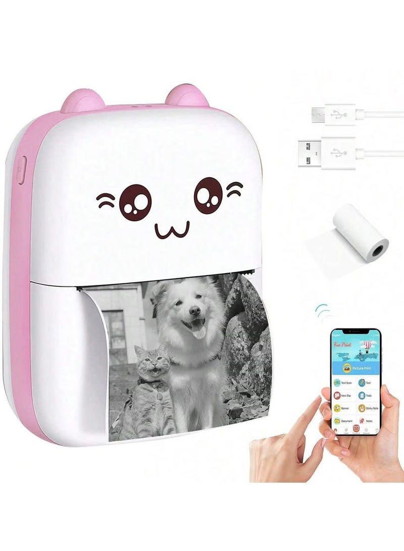 Mini Photo Printer Sticker Printer Portable Thermal Printer Compatible With Android Or iOS Applications Inkless Printer Suitable For Printing Daily Diaries Photos Practical Memos And Worklists  - Image 2