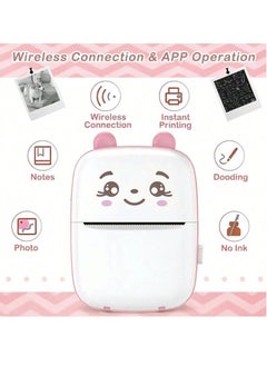 Generic Mini Photo Printer Sticker Printer Portable Thermal Printer Compatible With Android Or iOS Applications Inkless Printer Suitable For Printing Daily Diaries Photos Practical Memos And Worklists  - Image 4
