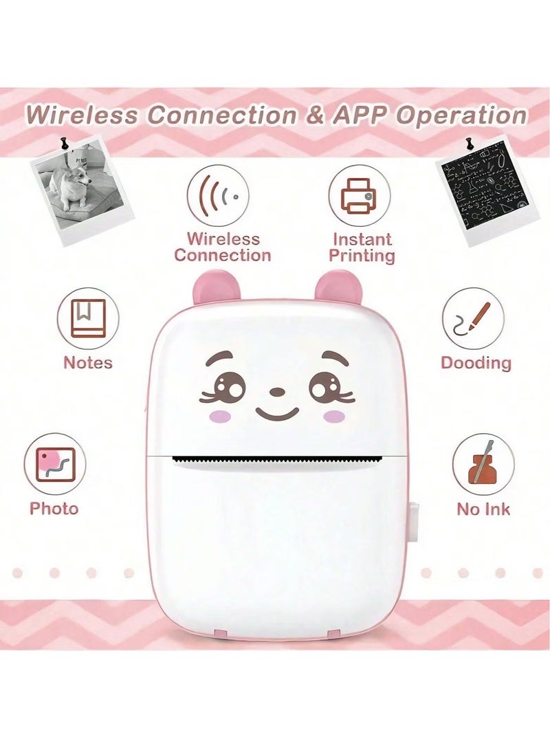 Mini Photo Printer Sticker Printer Portable Thermal Printer Compatible With Android Or iOS Applications Inkless Printer Suitable For Printing Daily Diaries Photos Practical Memos And Worklists  - Image 4