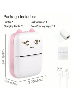 Generic Mini Photo Printer Sticker Printer Portable Thermal Printer Compatible With Android Or iOS Applications Inkless Printer Suitable For Printing Daily Diaries Photos Practical Memos And Worklists  - Image 3