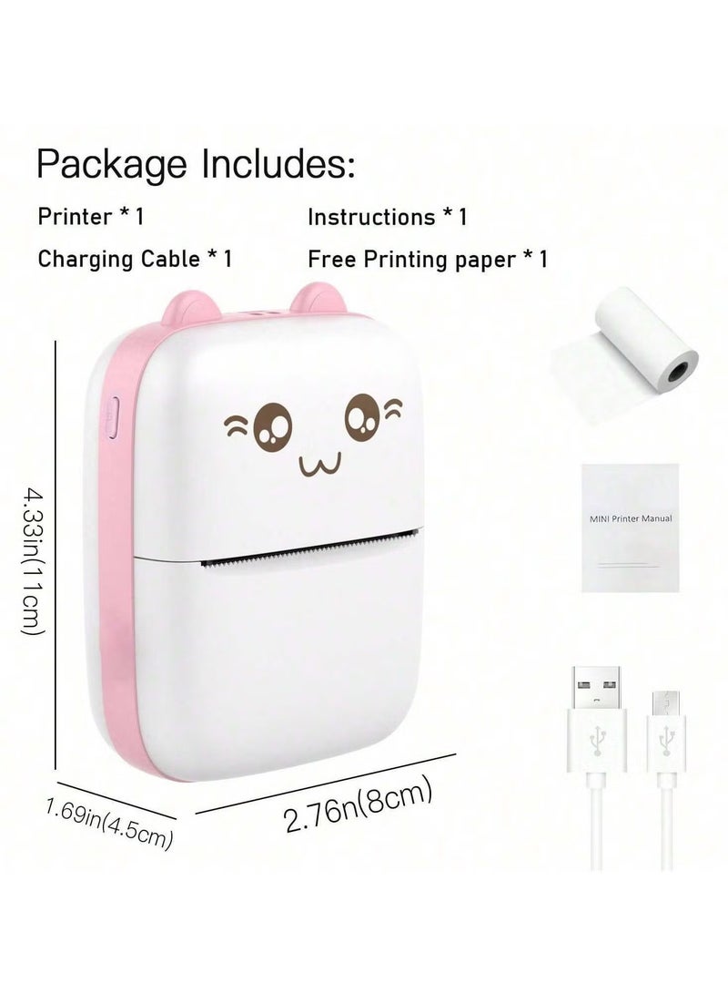 Mini Photo Printer Sticker Printer Portable Thermal Printer Compatible With Android Or iOS Applications Inkless Printer Suitable For Printing Daily Diaries Photos Practical Memos And Worklists  - Image 3