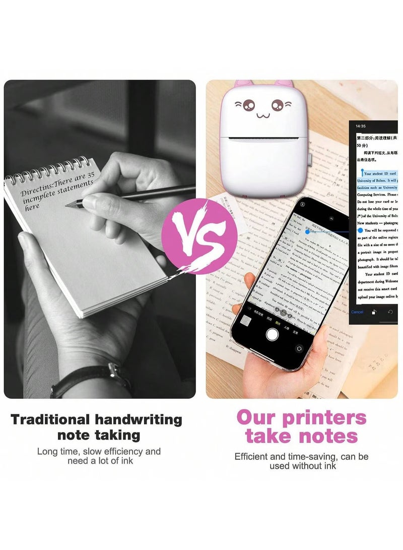 Mini Photo Printer Sticker Printer Portable Thermal Printer Compatible With Android Or iOS Applications Inkless Printer Suitable For Printing Daily Diaries Photos Practical Memos And Worklists  - Image 5