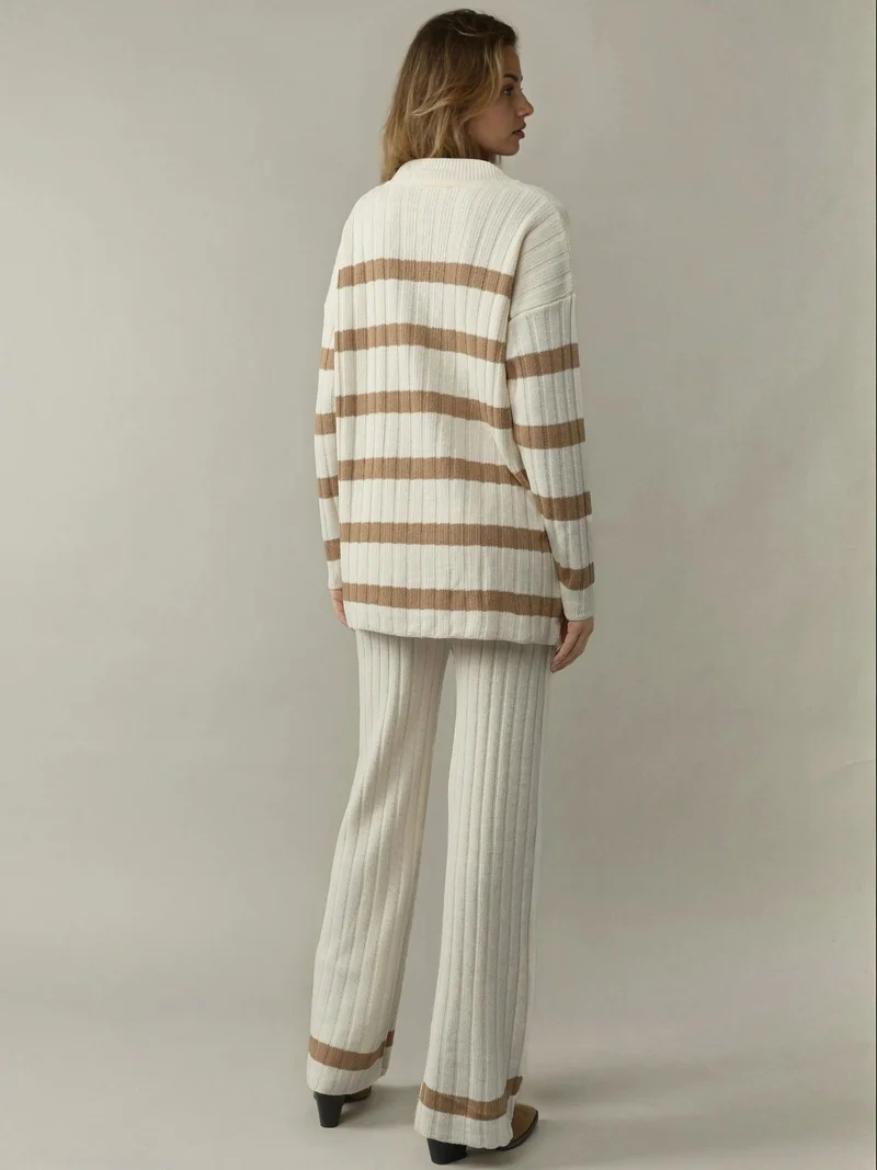 موضتي طقم سترة وبنطلون مخطط من ماي فاشن